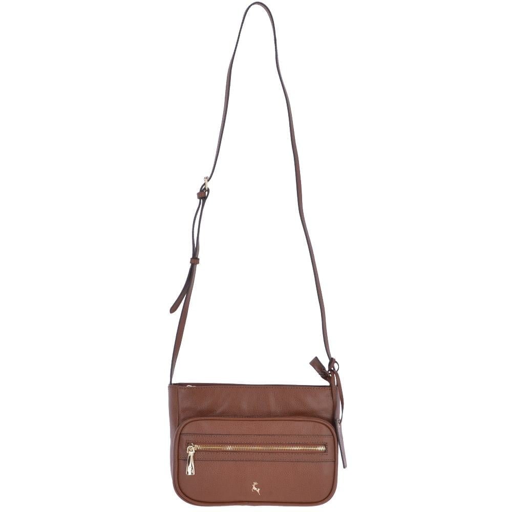 Ashwood Womens Small Compact Leather Crossbody Bag Tan 62662