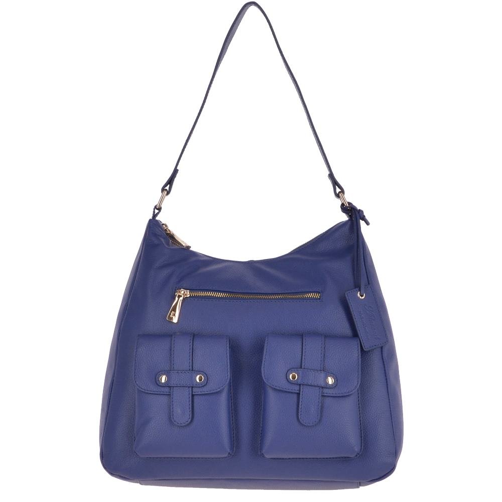 Ashwood Womens Medium Leather Shoulder Bag Twilight Blue 60660