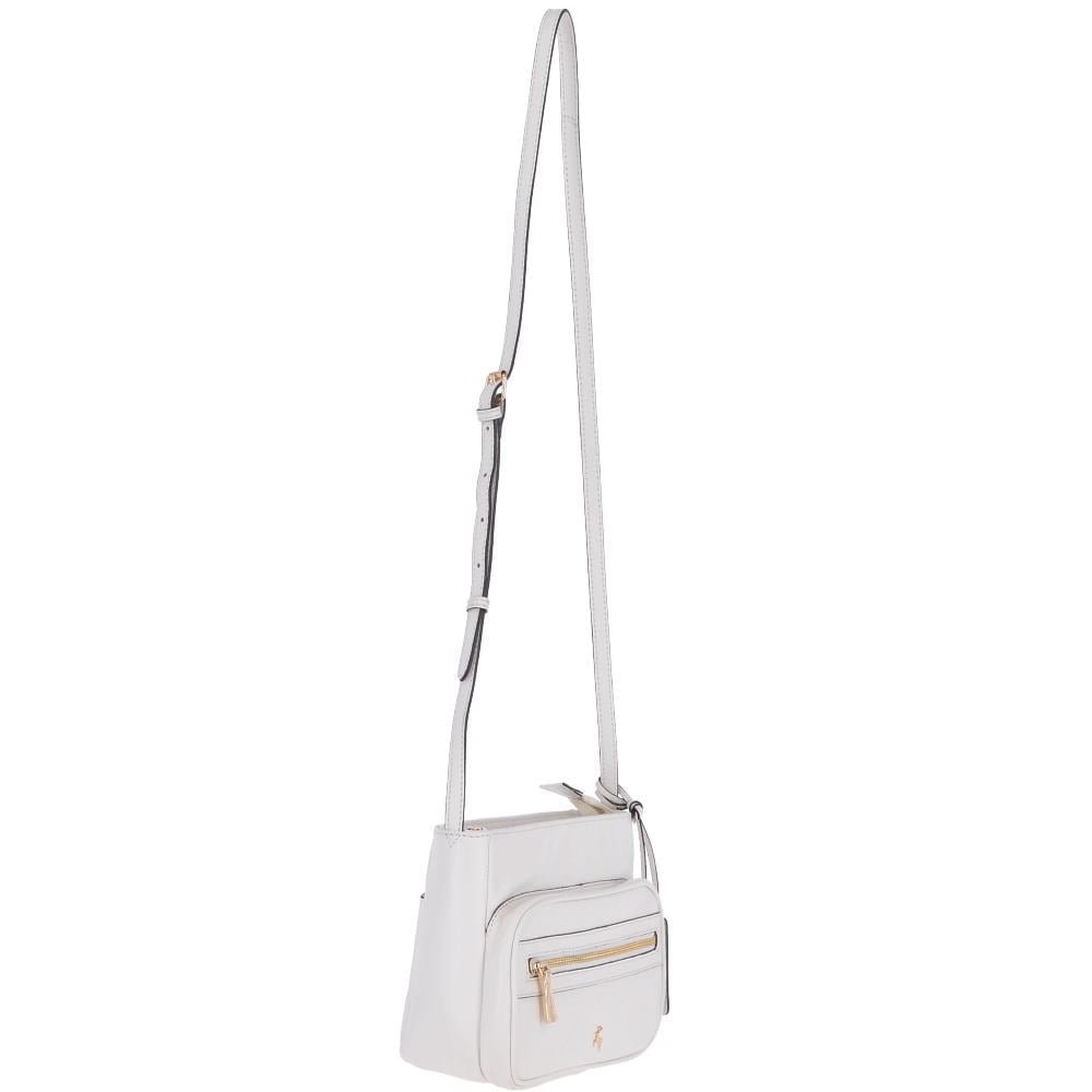 Ashwood Womens Small Compact Leather Crossbody Bag White 62662 | Ashwood Handbags