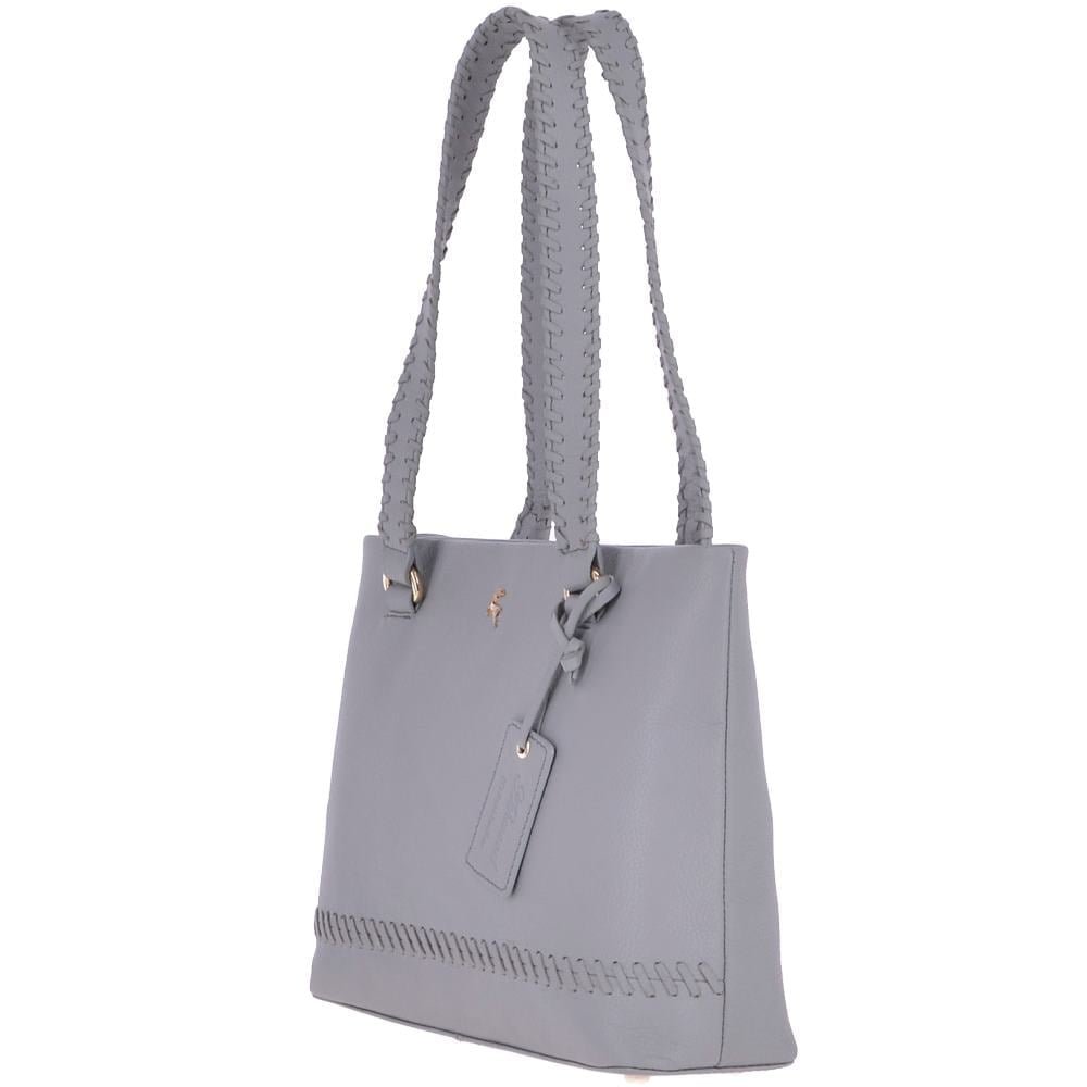 Ashwood Womens Medium Leather Handbag Light Grey 62623 | Ashwood Handbags