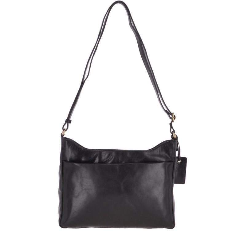 black leather shoulder bag