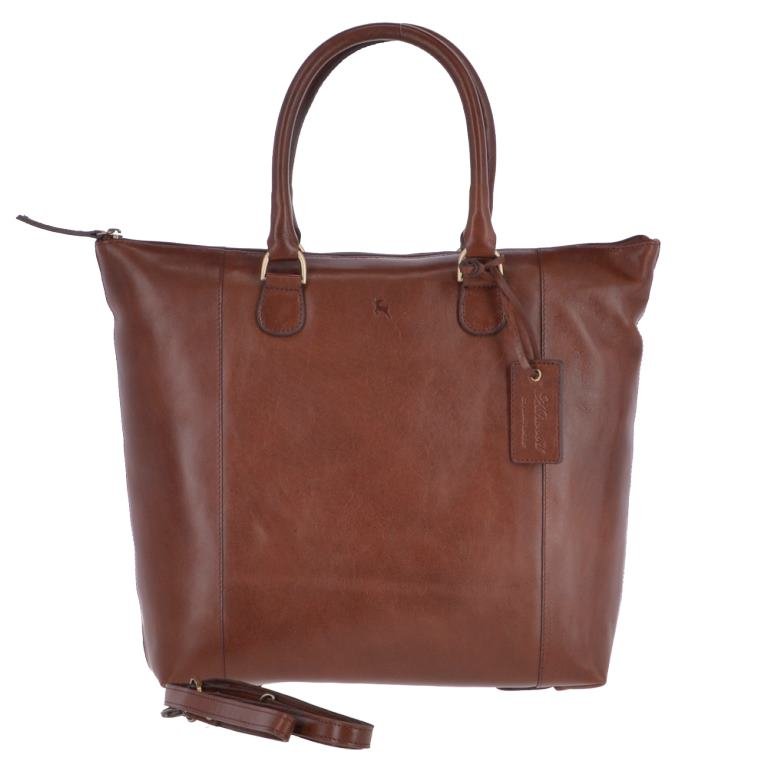 Ashwood Womens Anatole Large Leather Handbag With Detachable Shoulder Strap Tan - Ela 761 M