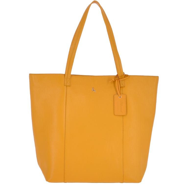 Ashwood Womens Long Handle Large Leather Shopper Bag Yellow- 62320 ...