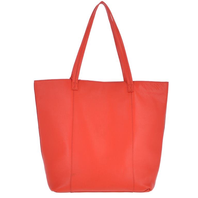 Ashwood Womens Long Handle Large Leather Shopper Bag Orange - 62320 | Ashwood Handbags