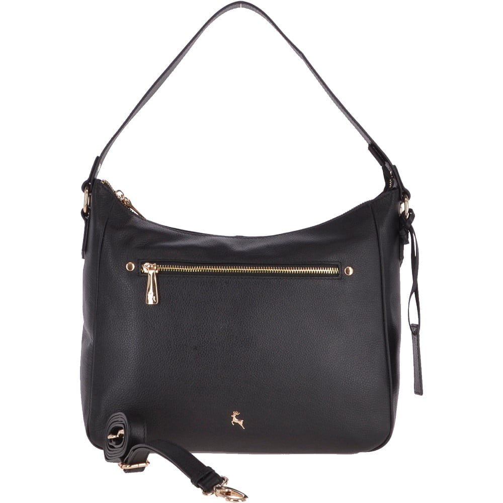 Ashwood Womens Large Leather Shoulder Bag Black- 62642