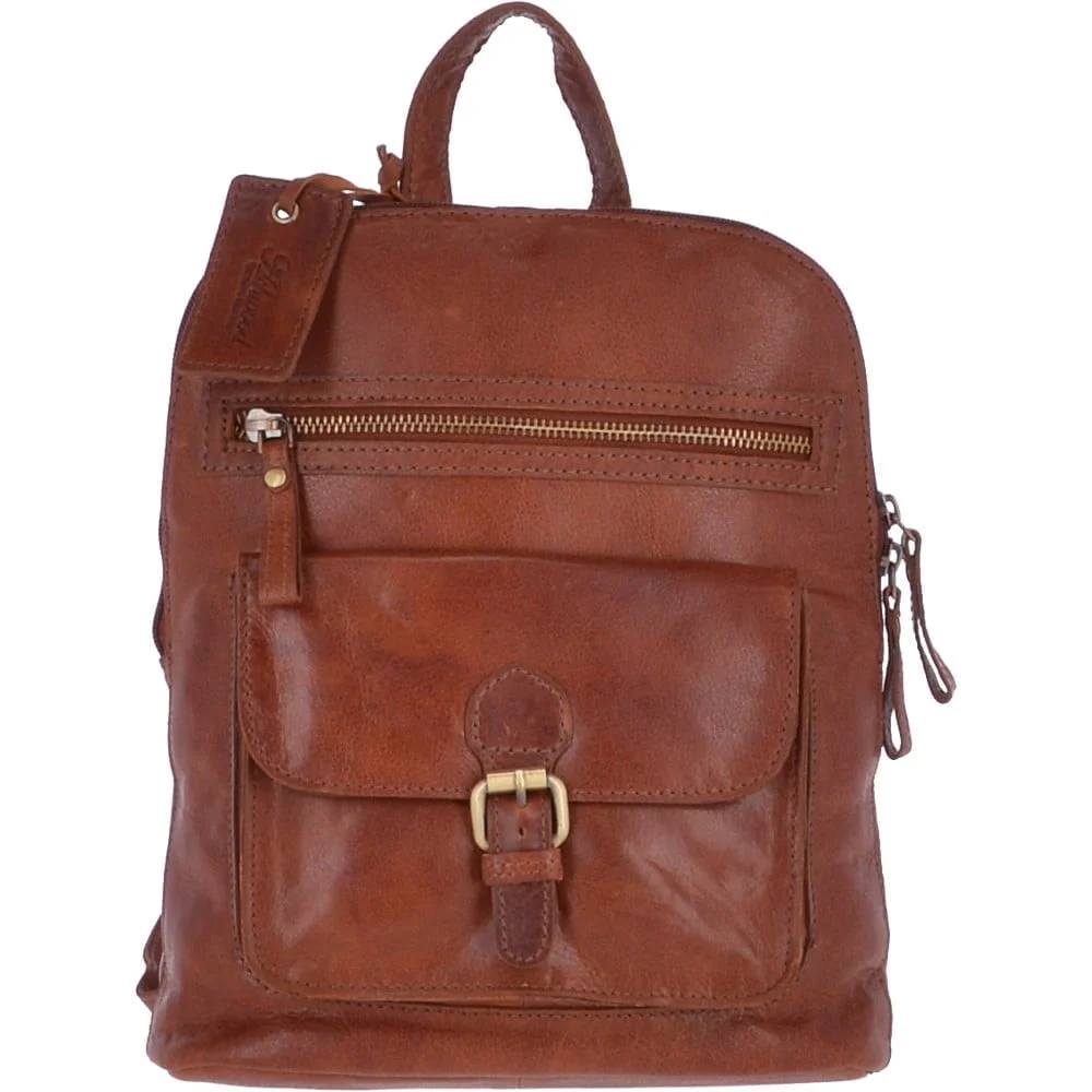 Ladies large leather backpack on sale