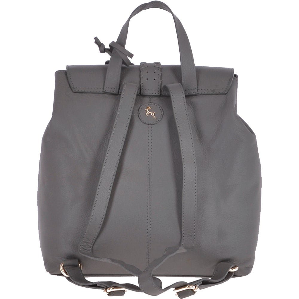 Ashwood Womens Medium Leather Backpack Grey- 61718 | Ashwood Handbags