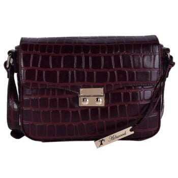 'Elegance' Croc Embossed Leather Cross Body Bag: C-50