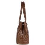 Ashwood Leather Crocodile Print Two Section With Mid Purse Bag