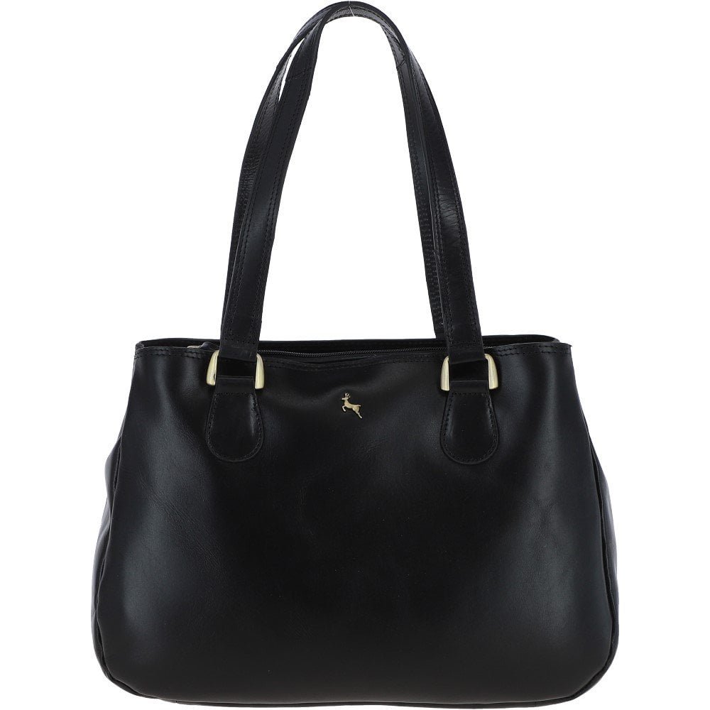 Ashwood Womens Three Section Leather Shoulder Bag: V-31 | Ashwood Handbags