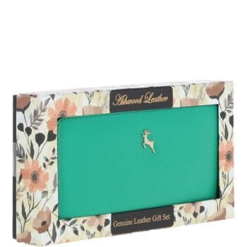 8 Card Zip Around RFID Protected Large Leather Purse: J-51