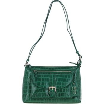 'Pretty' Croc Embossed Leather Shoulder Bag: 63786