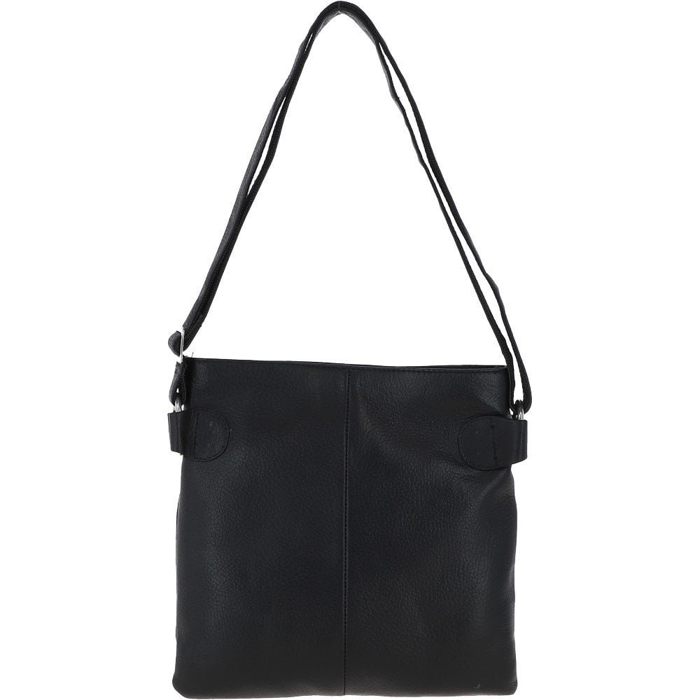 Medium Zip Top Leather Cross Body Bag Black: Jackey – Ashwood Handbags