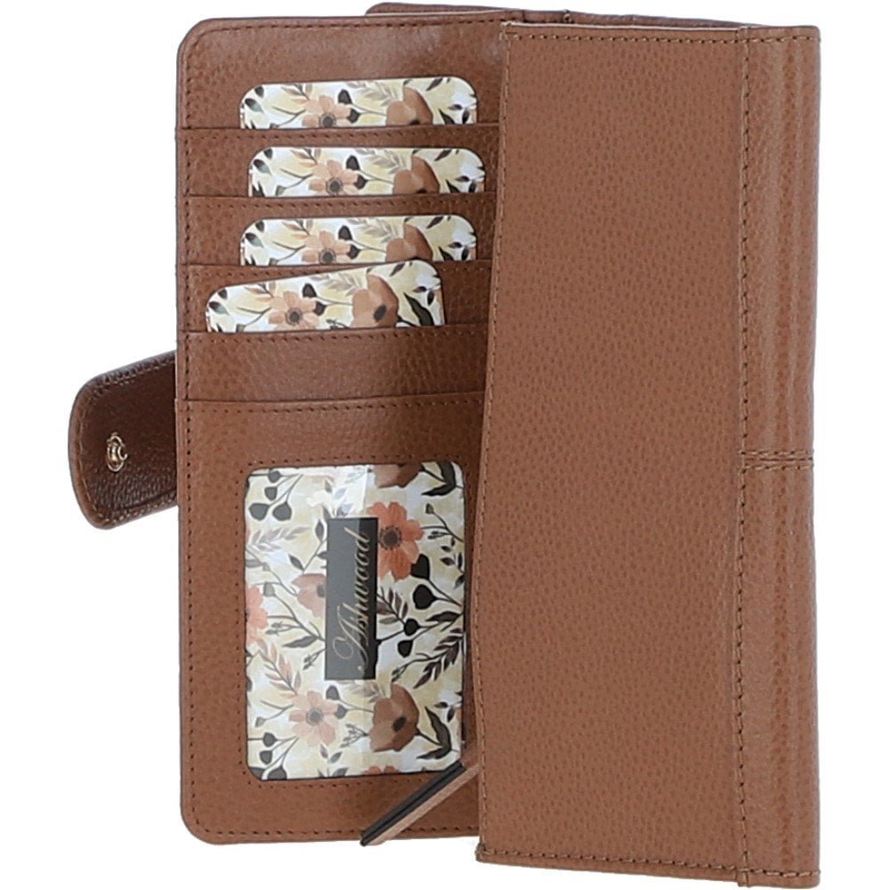 Ashwood Leather, Bags, Ashwoodleather Brown Woven Zip Around Wallet