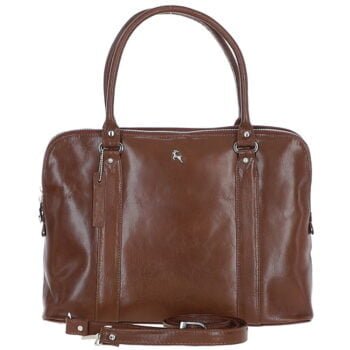 Three Section Large Veggie Tanned Leather Bag: Gina