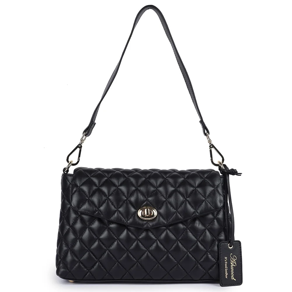 Tramonto Toscana Real Leather Flapover Quilted Bag 63858