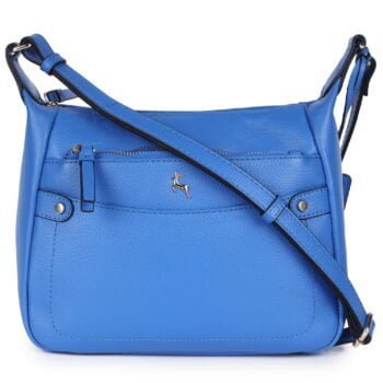'Classico Napoli' Real Leather Top Zip Crossbody Bag: 63931