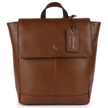 'Lussuria Venezia' Real Leather Flapover Backpack: 64257