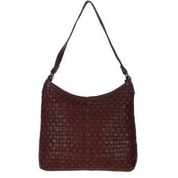 'Raffinatezza' Vintage Woven Leather Shoulder Bag: D-77
