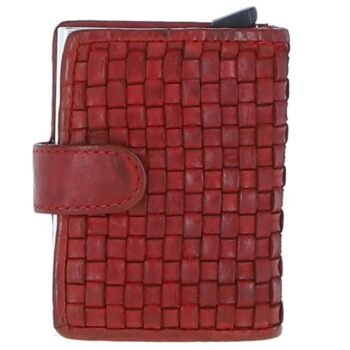 'La Perfetto' Metal & Woven Leather Card Wallet Case: D-10W