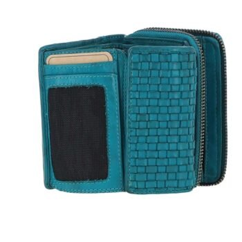 Vintage Woven Leather 7 Card Purse:  D-82