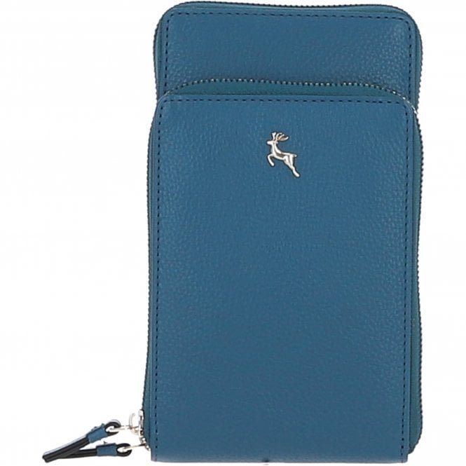 Leather Luxury Crossbody Smartphone Design-X Bag: X-31 Teal NA from Ashwood Handbags