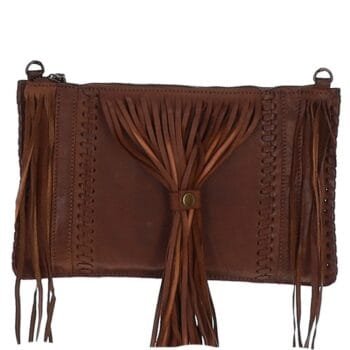 'Ludovica' Leather Crossbody Bag with Fringe Detail: ELA 1303