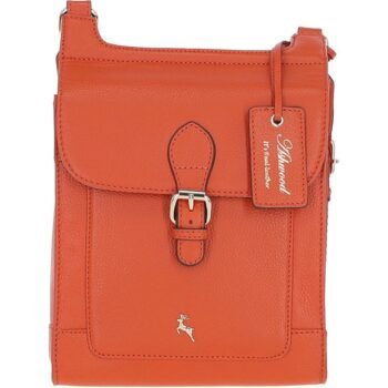 'Eclisse Cuoio' Real Leather Crossbody Bag: X-33