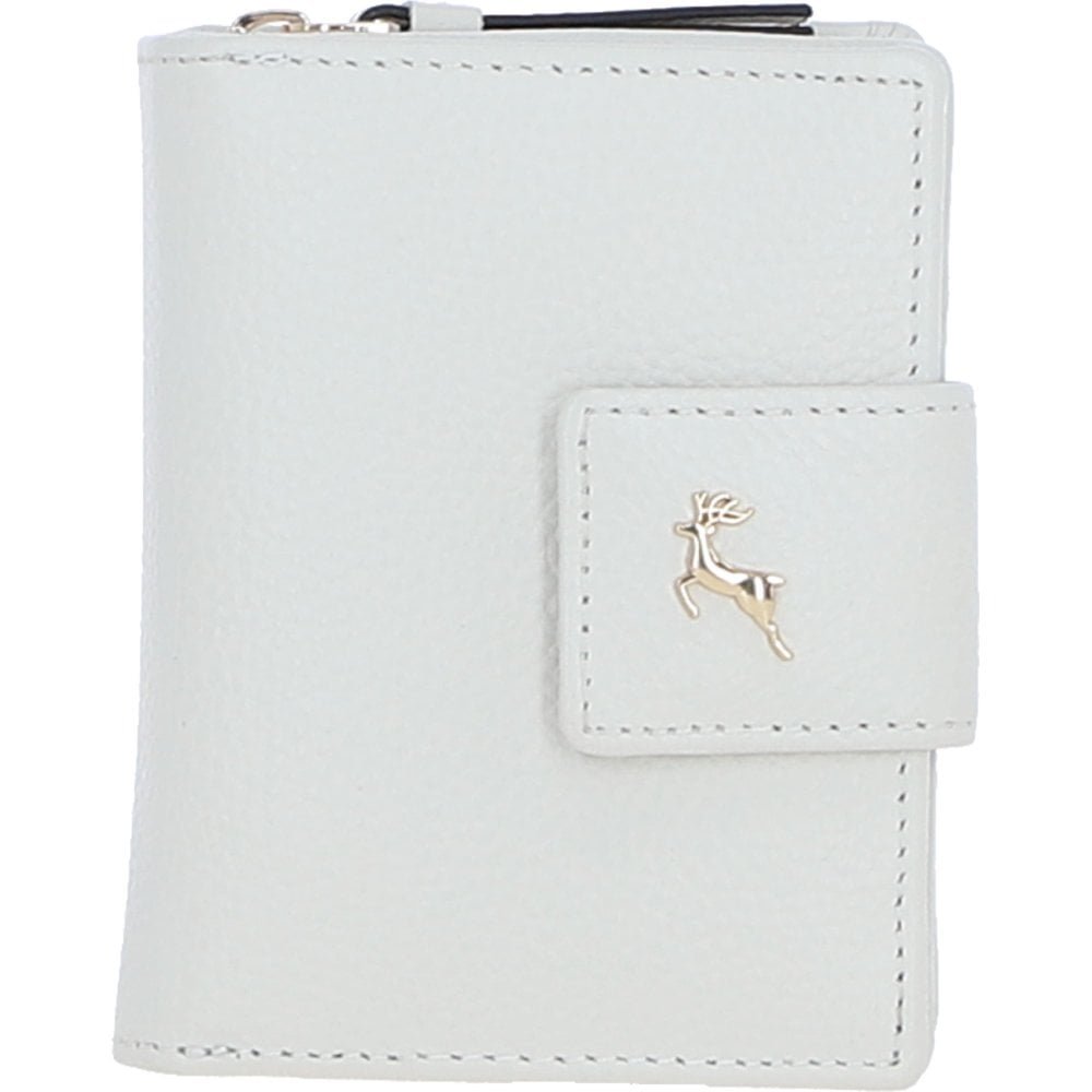 'Arte in Pelle' RFID Secure Wallet/Purse with Zip and Stud Closure: X-30 White NA from Ashwood Handbags