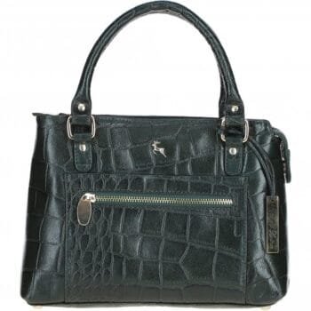Croc Finish Real Leather Tote Bag: 19-157