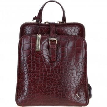 Croc-Embossed Leather Backpack: 21-027