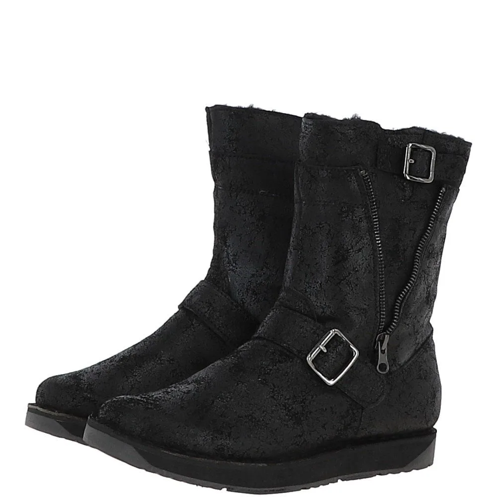 Sheepskin biker boots on sale